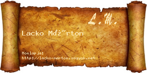 Lacko Márton névjegykártya