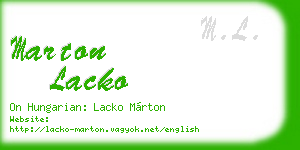 marton lacko business card
